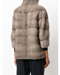 Бежевая короткая шуба от Cara Mila