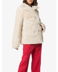 Бежевая короткая шуба от Joseph