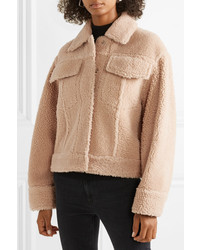 Бежевая короткая шуба от Kenzo