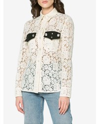 Бежевая кружевная блуза на пуговицах от Calvin Klein 205W39nyc