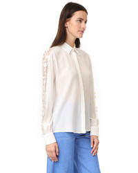 Женская бежевая кружевная рубашка от Rochas