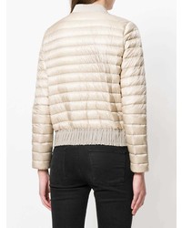 Женская бежевая куртка-пуховик от Moncler