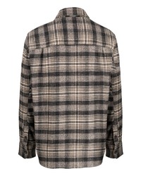 Мужская бежевая куртка-рубашка в шотландскую клетку от Paige