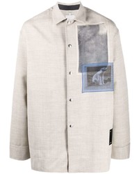 Мужская бежевая куртка-рубашка с принтом от Oamc