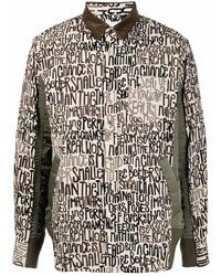Мужская бежевая куртка-рубашка с принтом от Sacai