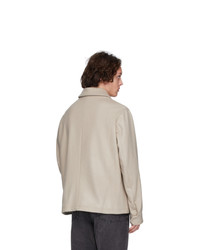 Мужская бежевая куртка-рубашка от AMI Alexandre Mattiussi