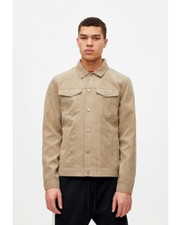 Мужская бежевая куртка-рубашка от Pull&Bear