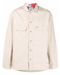 Мужская бежевая куртка-рубашка от Tommy Jeans
