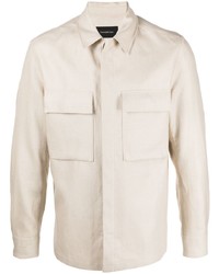 Мужская бежевая льняная куртка-рубашка от Ermenegildo Zegna