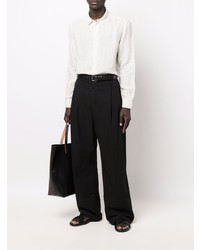 Мужская бежевая льняная рубашка с длинным рукавом от Barena