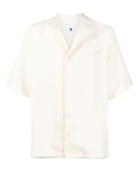 Мужская бежевая льняная рубашка с коротким рукавом от PT TORINO