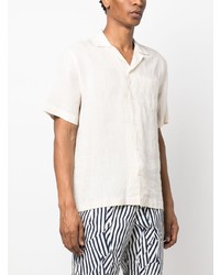 Мужская бежевая льняная рубашка с коротким рукавом от Frescobol Carioca