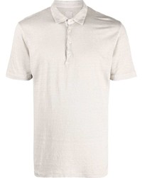 Мужская бежевая льняная футболка-поло от 120% Lino