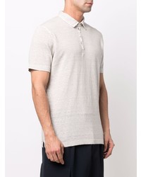 Мужская бежевая льняная футболка-поло от 120% Lino