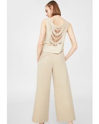 Женская бежевая майка от Mango