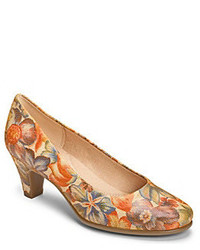 Бежевая обувь с цветочным принтом
