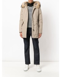 Женская бежевая парка от Woolrich