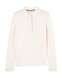 Бежевая рубашка поло с вышивкой