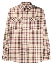 Мужская бежевая рубашка с длинным рукавом в шотландскую клетку от A.P.C.