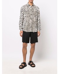 Мужская бежевая рубашка с длинным рукавом с леопардовым принтом от Just Cavalli