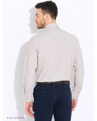 Мужская бежевая рубашка с длинным рукавом от BAWER