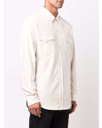 Мужская бежевая рубашка с длинным рукавом от Alanui