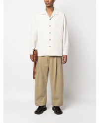 Мужская бежевая рубашка с длинным рукавом от Attachment