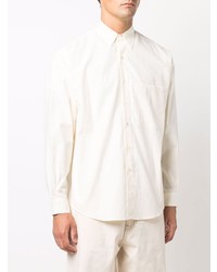 Мужская бежевая рубашка с длинным рукавом от Auralee