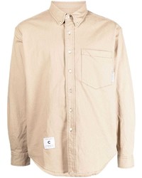 Мужская бежевая рубашка с длинным рукавом от Chocoolate