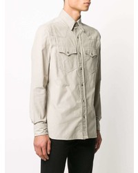 Мужская бежевая рубашка с длинным рукавом от Tom Ford