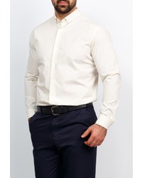 Мужская бежевая рубашка с длинным рукавом от GREG