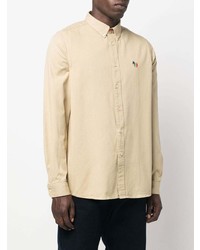 Мужская бежевая рубашка с длинным рукавом от Paul Smith