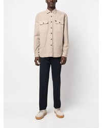 Мужская бежевая рубашка с длинным рукавом от Fay