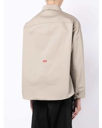 Мужская бежевая рубашка с длинным рукавом от 424