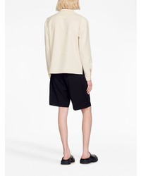 Мужская бежевая рубашка с длинным рукавом от Sandro