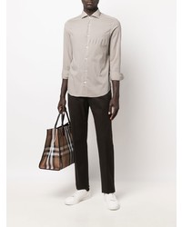 Мужская бежевая рубашка с длинным рукавом от Fedeli