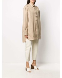 Мужская бежевая рубашка с длинным рукавом от Lanvin