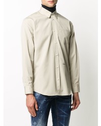 Мужская бежевая рубашка с длинным рукавом от DSQUARED2