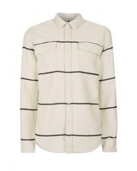 Мужская бежевая рубашка с длинным рукавом от Topman