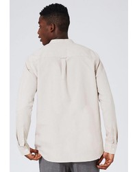 Мужская бежевая рубашка с длинным рукавом от Topman