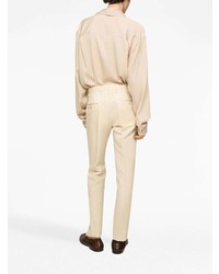 Мужская бежевая рубашка с длинным рукавом от Dolce & Gabbana