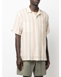Мужская бежевая рубашка с коротким рукавом в вертикальную полоску от Levi's