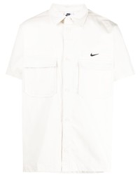 Мужская бежевая рубашка с коротким рукавом с вышивкой от Nike