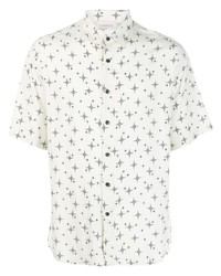 Мужская бежевая рубашка с коротким рукавом со звездами от Laneus