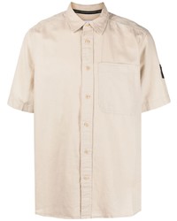 Мужская бежевая рубашка с коротким рукавом от Calvin Klein Jeans