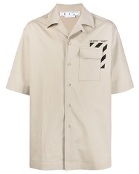 Мужская бежевая рубашка с коротким рукавом от Off-White