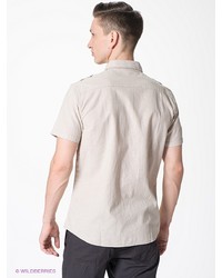 Мужская бежевая рубашка с коротким рукавом от Sela