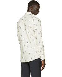 Мужская бежевая рубашка с принтом от Alexander McQueen