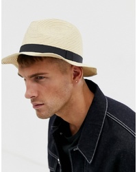 Мужская бежевая соломенная шляпа от ASOS DESIGN
