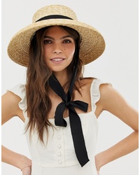 Женская бежевая соломенная шляпа от ASOS DESIGN